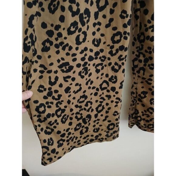 Mittoshop XL Wide Leg Pants Leopard Animal Print Paperbag Waist Tie Front  Y2K - Picture 2 of 7